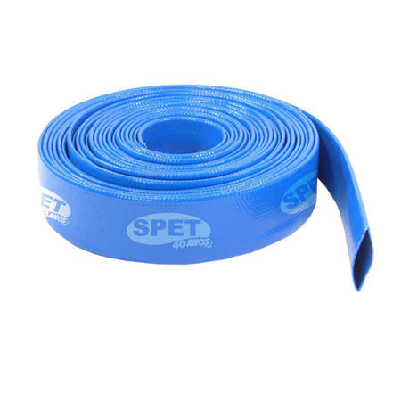 Mangueira Chata em PVC 2x100 Flexível Azul (52 mm x 50 m) Condução de Água e Recalque Mangueira Chata PVC 2''X100m